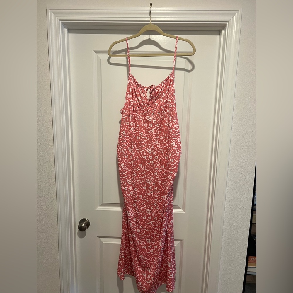 SHEIN Pink Floral Maxi Maternity Dress